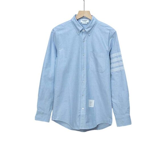 Thom Browne 4 Bar Twill Blue Shirt